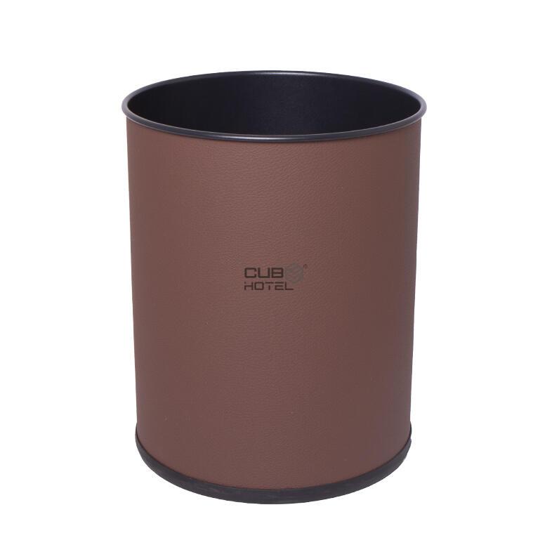 Cubo para habitación de hotel revestido de cuero de 13,5 l